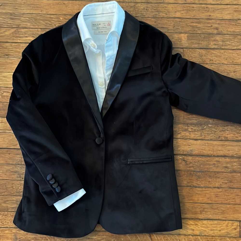 Zara Kids velvet tux jacket
